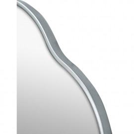 Круглое зеркало в серебряной волнистой раме Fancy M Silver (Фэнси) Smal Ø80 см 